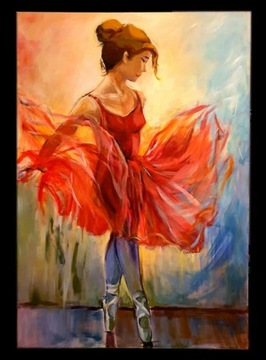 Tancerka w czerwonej sukience.