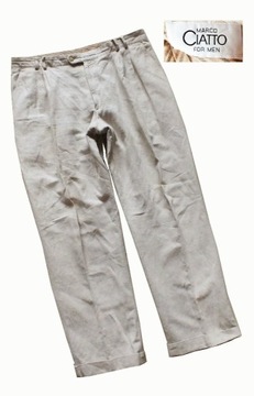 Marco Ciatto vintage  spodnie len+bawełna XL