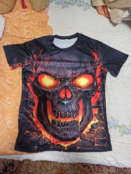 Koszulka T-shirt 3D z nadrukiem czaszki Jest nowa