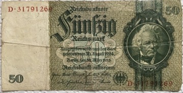 Banknot Niemcy 50 Marek 1933 rok