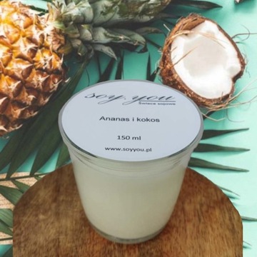 Świeca sojowa - ananas i kokos 150 ml