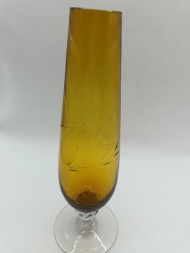 Szklany kieliszko wazon miodowy szlifowania piękna nóżka