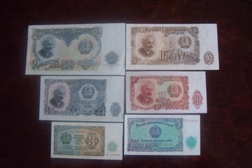 ZESTAW  Banknoty Bułgaria 6 szt. 1951 r.