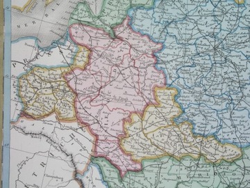 1868 oryginał MAPA POLSKA Ukraina KRESY WARSZAWA