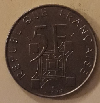 Francja 5 franków, 1989 100-lecie wieży Eiffla