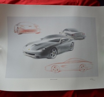 Ferrari 550 prospekt litografia plakat
