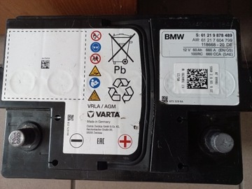 Akumulator VARTA BMW 60Ah 660A AGM 9878489 23r.