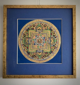Mandala tybetańska ręcznie malowana