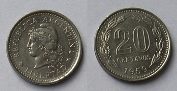 ARGENTYNA - 20 centavos 1959