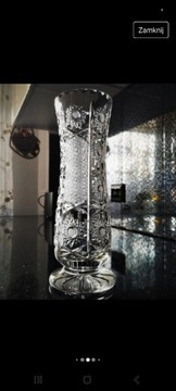 Duży, piękny, wazon kryształowy PRL. 