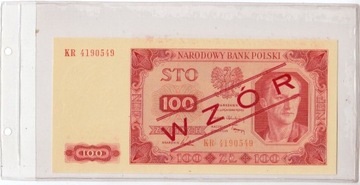 100 zł., 1 lipca 1948 r., WZÓR, UNC, seria KR