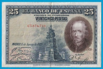 Hiszpania 25 peset 1928 -  Barca - C7,