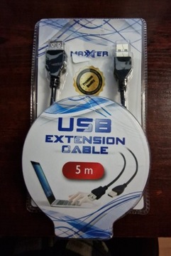 Przewód kabel przedłużający, przedłużacz USB, 5m