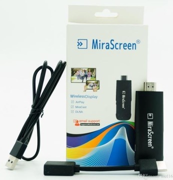 MiraScreen oraz z telefonu, laptopa na TV