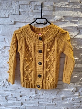 Żółty rozpinany sweter 