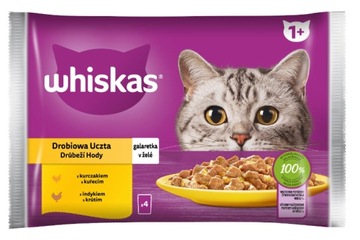 WHISKAS DROBIOWA UCZTA mokra karma dla kota 4x85g