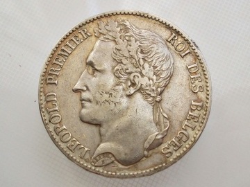 BELGIA, 5 FRANKÓW 1848 r. 