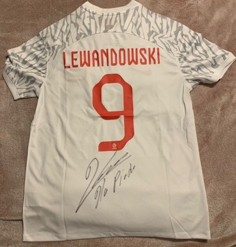 Robert Lewandowski koszulka Polska z autografem