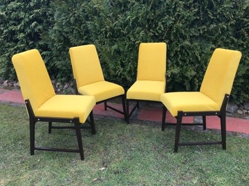 Krzesła tapicerowane żółte po renowacji - 4 szt.
