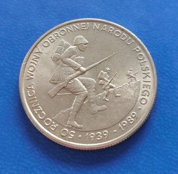 Moneta 500zł 1989 r. 50 rocznica WOJNY OBRONNEJ