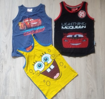 3 x koszulki r. 3-4 lata NOWE SpongeBob Cars Zygzak McQueen 