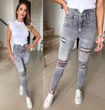 Spodnie jeansowe jeans dzinsowe M.SARA S M L XL 