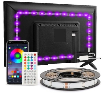 Taśma LED RGB na USB 3 M, pilot, smartfon app