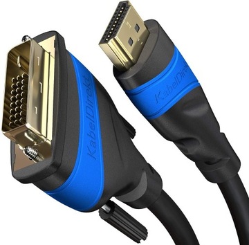 KabelDirekt kabel przewód HDMI do DVI 5m 1080p FHD