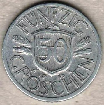 Austria 50 groschen groszy 1946, 22 mm