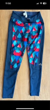 Legginsy adidas damskie 36/38 granatowe świetne