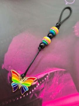 Brelok breloczek motyl motylek tęcza lgbt handmade