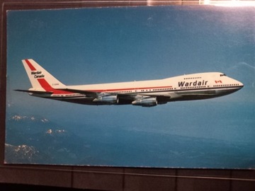 Pocztówka Samolot Wardair Boeing 747