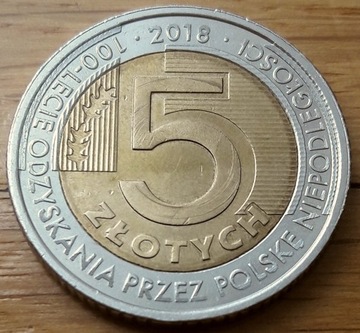 III RP--5 zlotych z 2018 r.