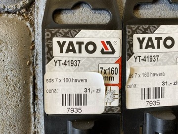 Yato wiertła do betonu sds plus 7mm długość 160mm. 5 sztuk