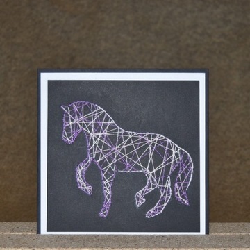 Kartka okolicznościowa haftowana - Koń