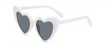 5 x Białe okulary serce na wesele