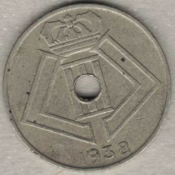 Belgia 10 centymów centimes 1938 Q-E 22 mm  nr 1