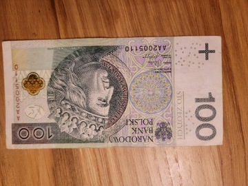 Banknot 100zł AA 2005110-ciekawy nr- 2012r