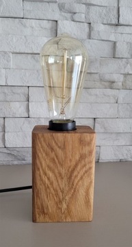 Dębowa Lampa Ręcznie Robiona Edison LOFT