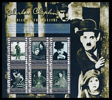 FILM+KINO Antigua & Barbuda arkusz Ch. Chaplin