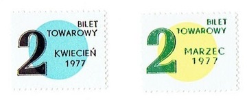 Kartki zaop.- bilety towar.2 na CUKIER III-IV.1977