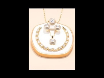 Luksusowy komplet biżuterii złotej z kryształami