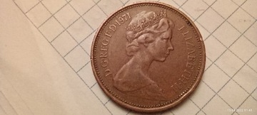Moneta New Pence 2 Pence Elizabeth II 1971r
