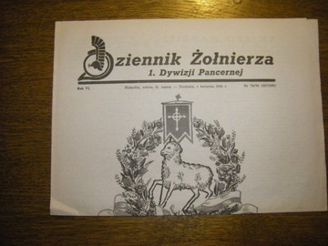 Dziennik Żołnierza 1.Dyw.Panc.z 31/03i01.04/1945r.