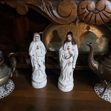 Dwie stare porcelanowe figurki z początku XX wieku