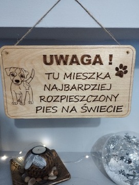 Wykończenie wnętrz Tabliczka PIES,Design Uwaga