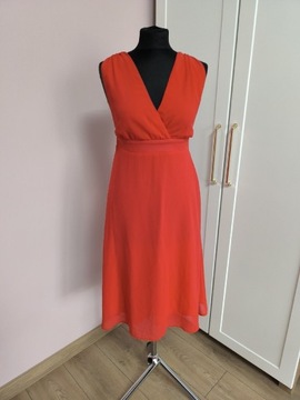 Czerwona koktajlowa sukienka midi M 38 nowa 