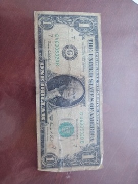 Banknot 1 dolarowy z 1969r.