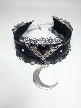 Choker ksiezyc moon koronka goth gotyk 