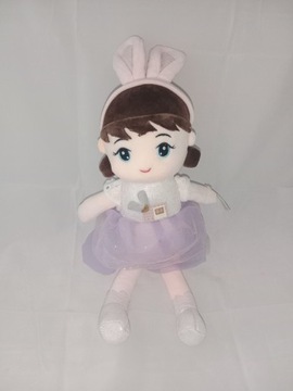 Pluszowa lala w fioletowej spódniczce,wys.45 cm
